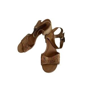Patrizia by Spring Step Shivin Tan Sandals Size 38 7.5 US Print‎ Design Strap